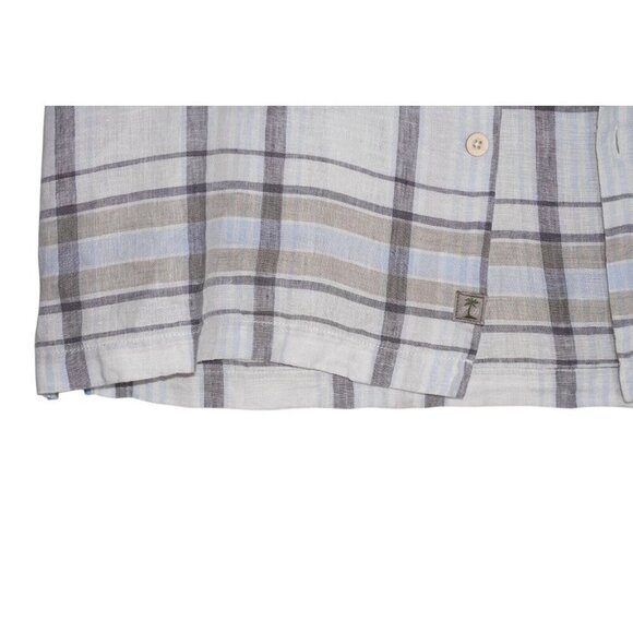Tommy Bahama 100% Linen Plaid Button Down Shirt Size Large - Picture 4 of 16